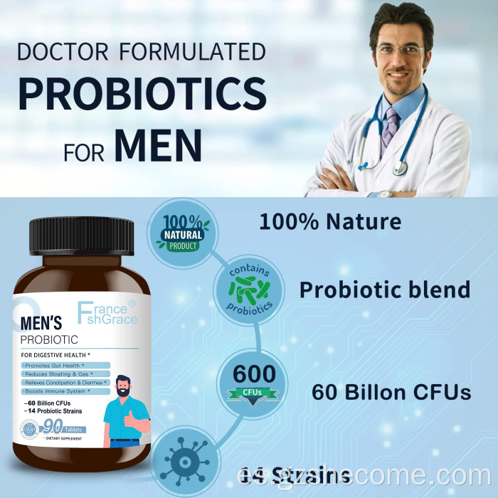 Shecome Tabletas probióticas para hombres Apoyo a la salud digestiva